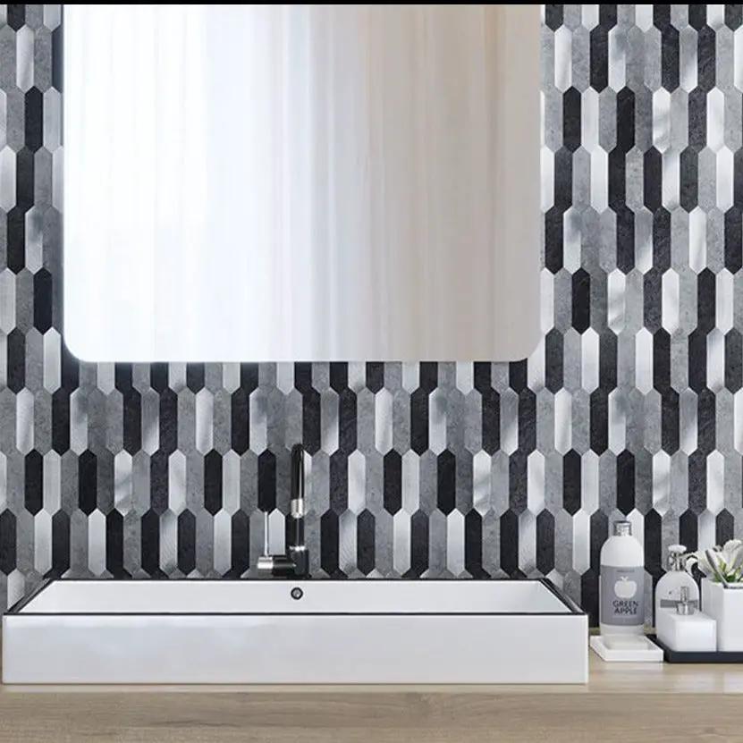 Gray 12x12 Honed Brick PVC Peel & Stick Tile (10 pack, 10 sq ft/case) by Apollo Tile