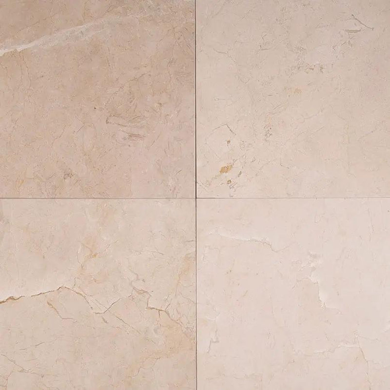Crema Marfil Classic Polished Marble Tiles 12x12 close up