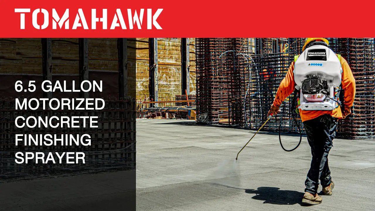 6.5 Gallon Backpack Concrete Sprayer .5 GPM Gas Finishing Tool for Cement Sealant Curing Stain by Tomahawk Power