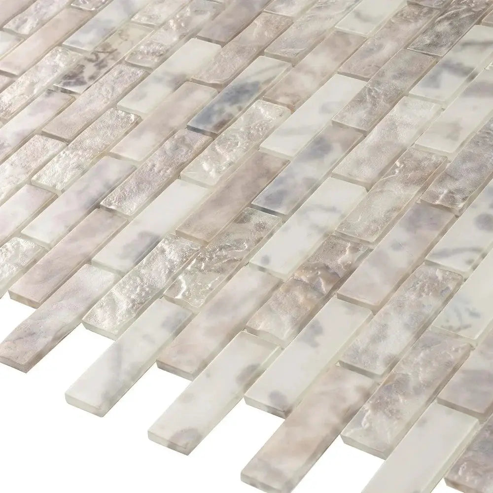 Grey 12x12 Matte Brick Glass Mosaic Tile (10 pack, 9.5 sq ft/case) by Apollo Tile
