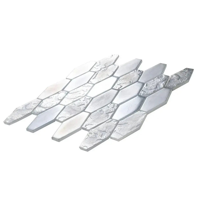 Grey 11x12 Matte Elongated Hexagon Glass Mosaic Tile (10 pack, 8.6 sq ft/case) by Apollo Tile