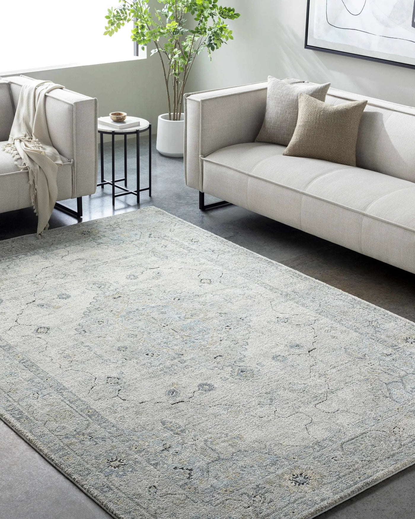 Tyche Beige Thick Luxe Area Rug by Boutique Rugs