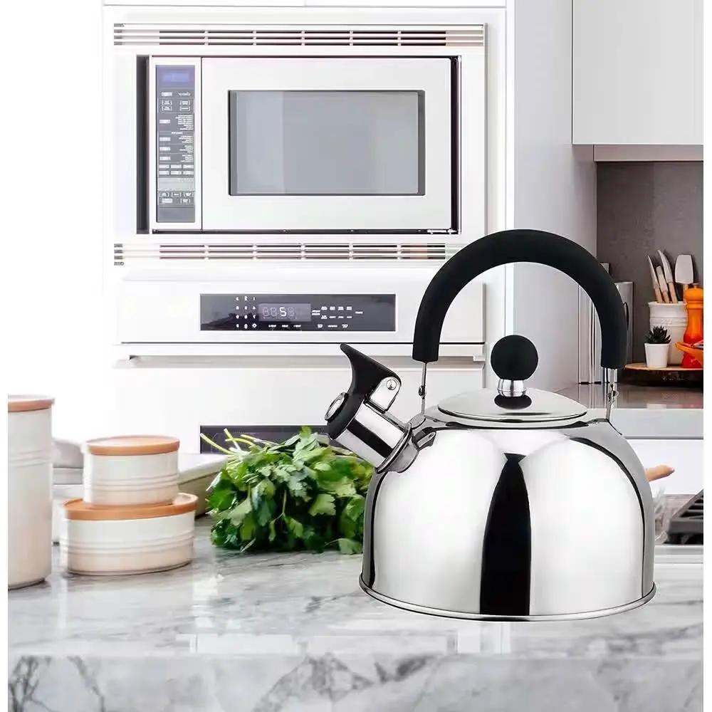 2.5 Quart Stainless Steel Whistling Teapot Kettle with Stay Cool Handle by HomePacific