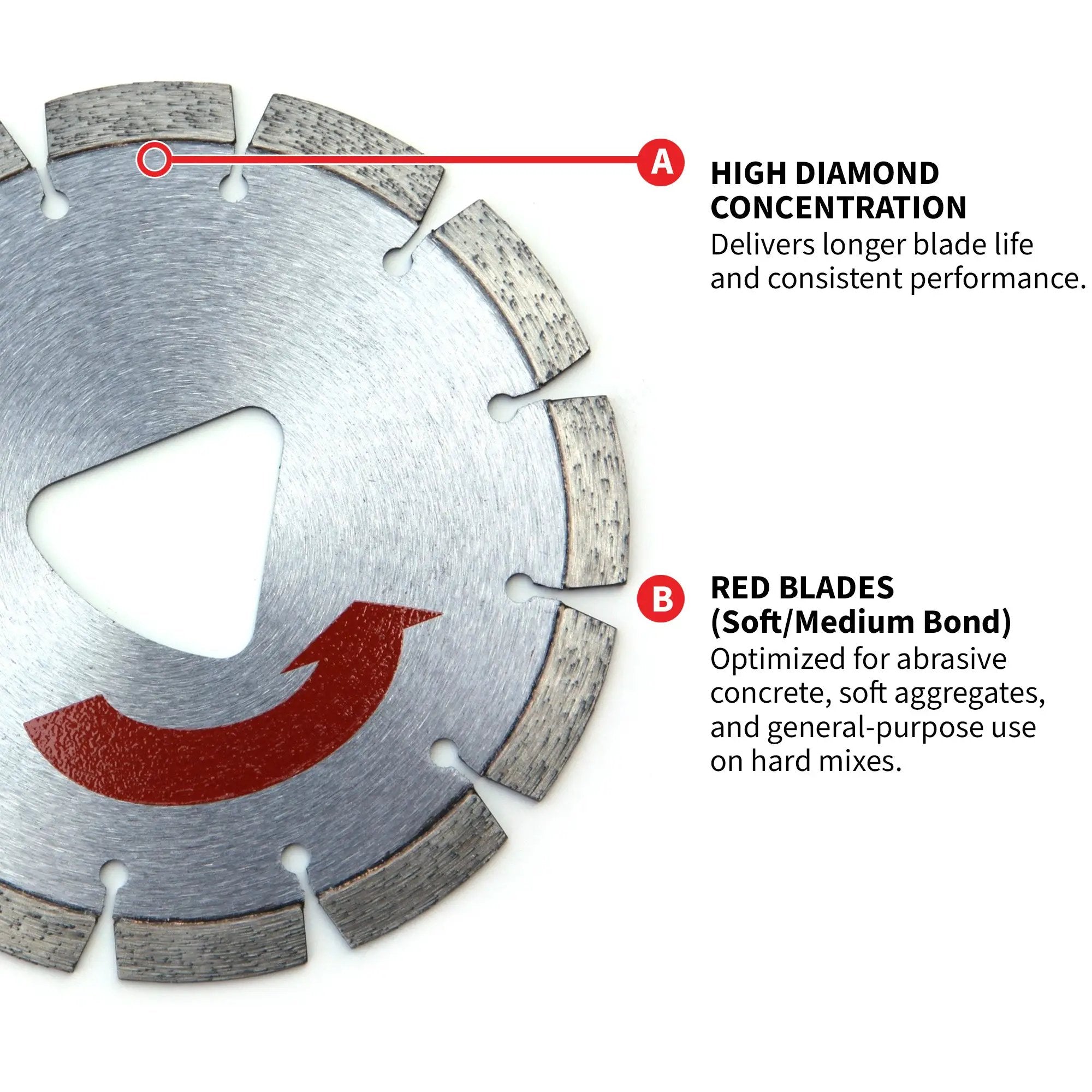 6" XP Red Series Diamond Premium Hard Concrete Saw Blade by Tomahawk Power