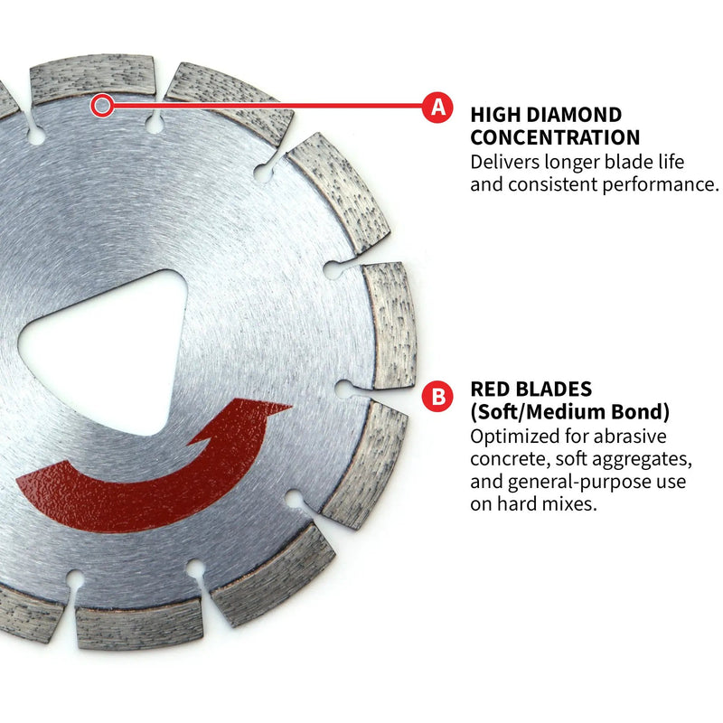 6" XP Red Series Diamond Premium Hard Concrete Saw Blade by Tomahawk Power