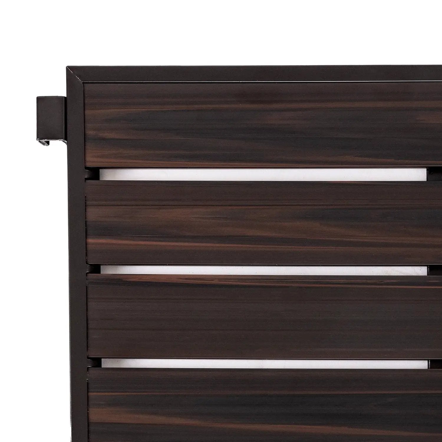 3-Tier Metal Espresso Brown Woodgrain Resin Foldable Stackable Shoe Rack by HomePacific
