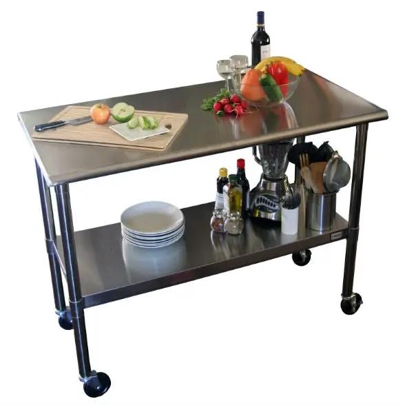 Stainless Steel 2-ft Kitchen Island Cart Prep Table with Casters by HomePacific