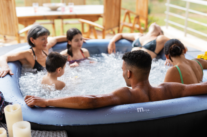 MSPA | TEKAPO | Comfort Series | Inflatable Hot Tub & Spa | Metallic Blue | Upto 6 Person, installed in a room