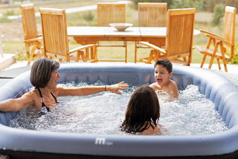 MSPA | TEKAPO | Comfort Series | Inflatable Hot Tub & Spa | Metallic Blue | Upto 6 Person, installed in a room