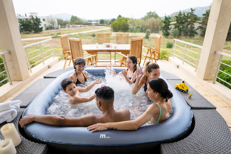 MSPA | TEKAPO | Comfort Series | Inflatable Hot Tub & Spa | Metallic Blue | Upto 6 Person, installed in a room