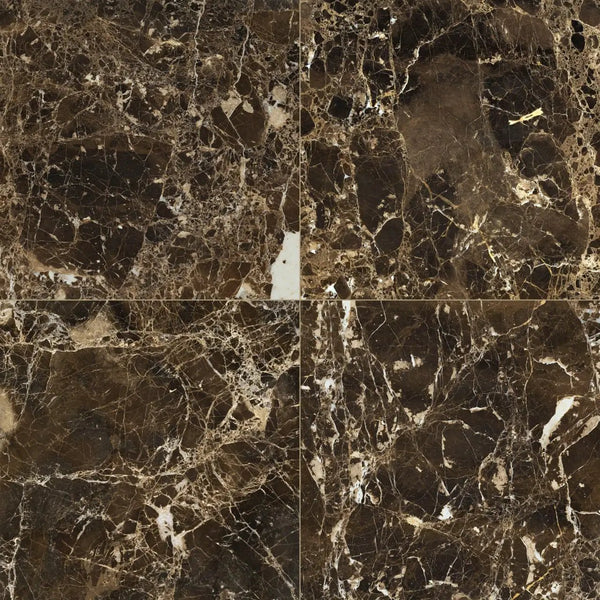 Emperador Dark Polished Marble Tiles 12x12