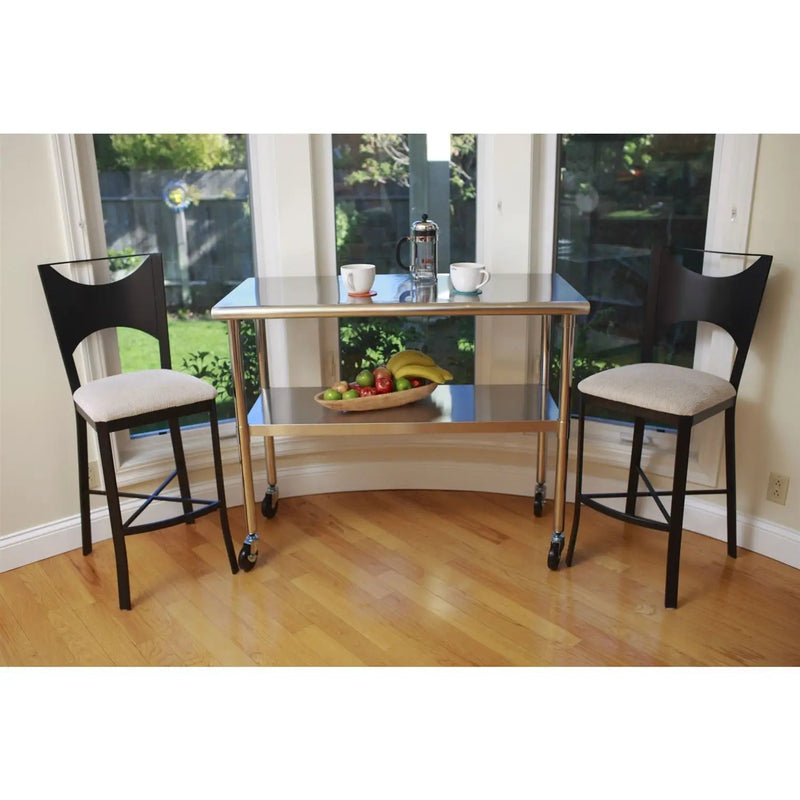 2ft x 4ft Stainless Steel Top Kitchen Prep Table with Locking Casters Wheels by HomePacific