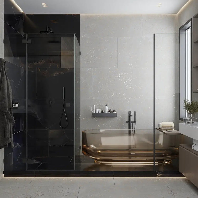 Warm Gray with Gold Flecks 24x48 Matte Square Porcelain Large Format Tile (2 pack, 15.49 sq ft/case) by Apollo Tile