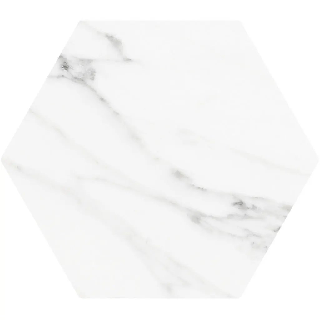 White 8x9 Hexagon Matte Porcelain Tile (25 pack, 9.93 sq ft/case) by Apollo Tile
