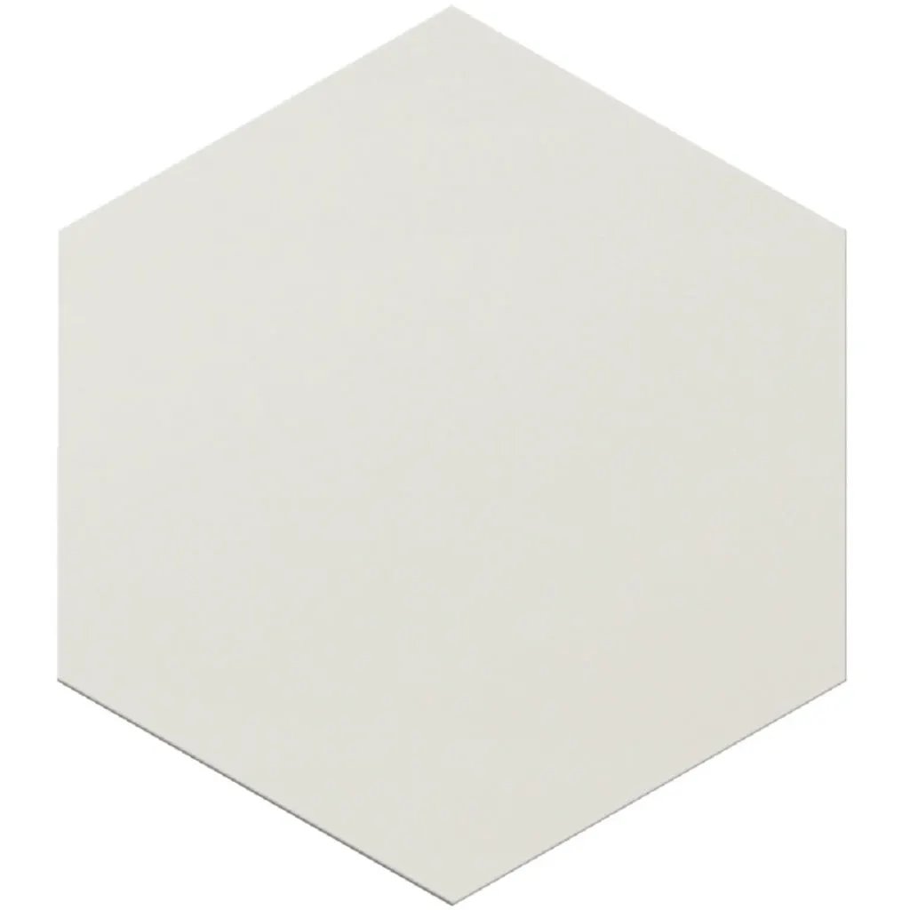 Chiffon White 8x9 Matte Hexagon Porcelain Tile (25 pack, 9.93 sq ft/case) by Apollo Tile
