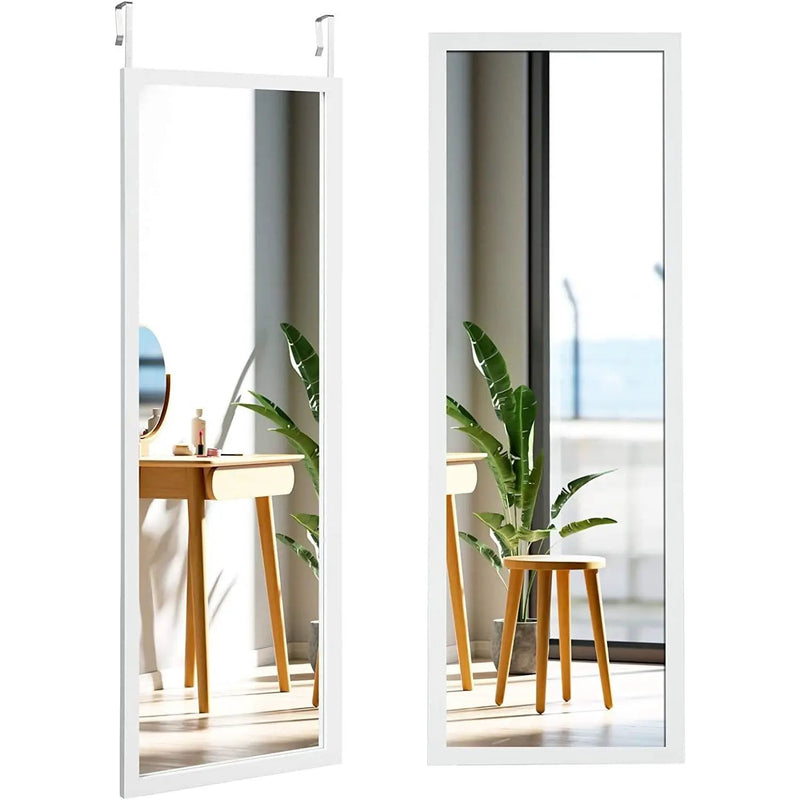 White Full Length Bedroom Mirror with Over the Door or Wall Mounted Design by HomePacific