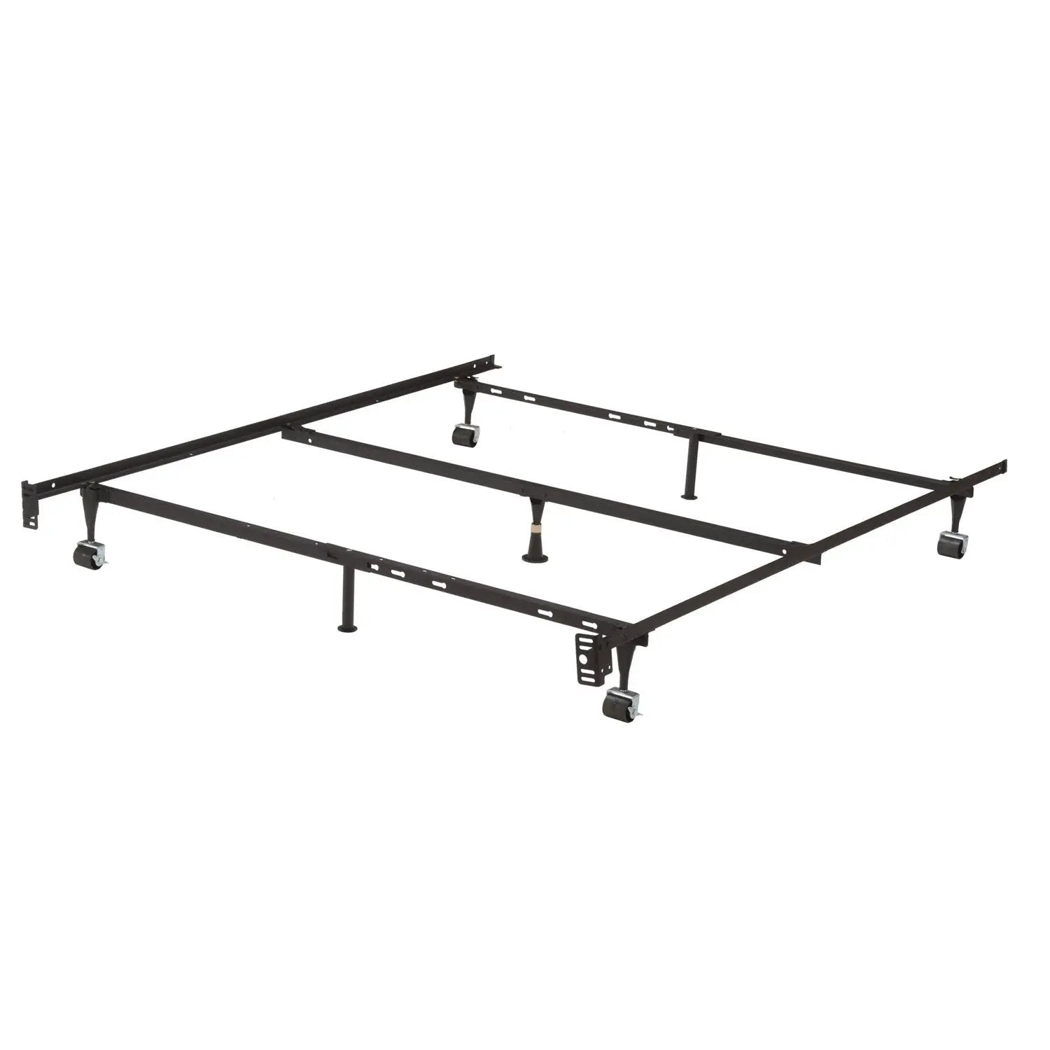 Twin, Full, Queen Sturdy Black Metal Adjustable Bed Frame w/Headboard Brackets by HomePacific