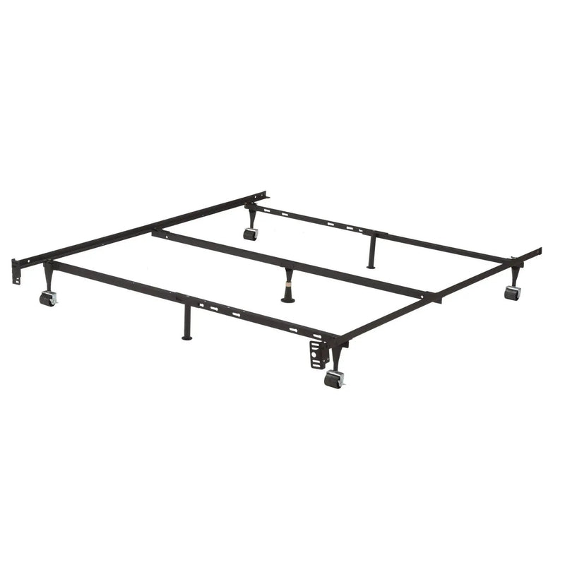 Twin, Full, Queen Sturdy Black Metal Adjustable Bed Frame w/Headboard Brackets by HomePacific