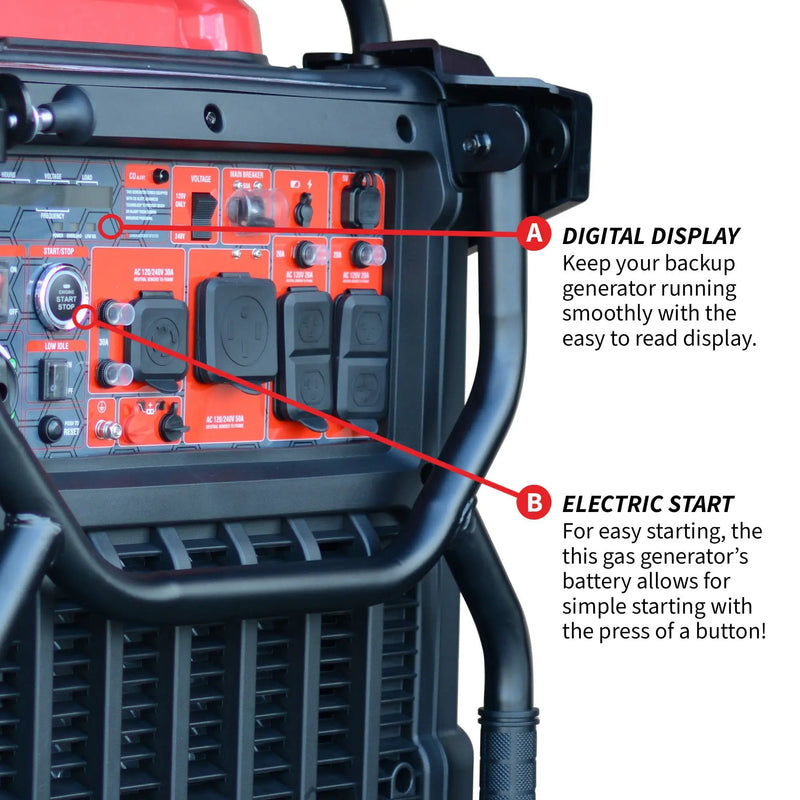 10,500 Watt Inverter Generator Electric Start Super Quiet Portable Gas Power Professional Use by Tomahawk Power