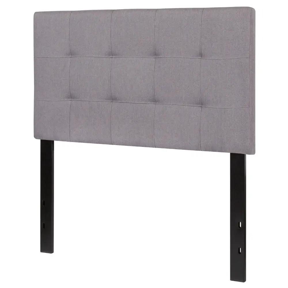 Twin size Modern Light Grey Fabric Upholstered Panel Headboard by HomePacific