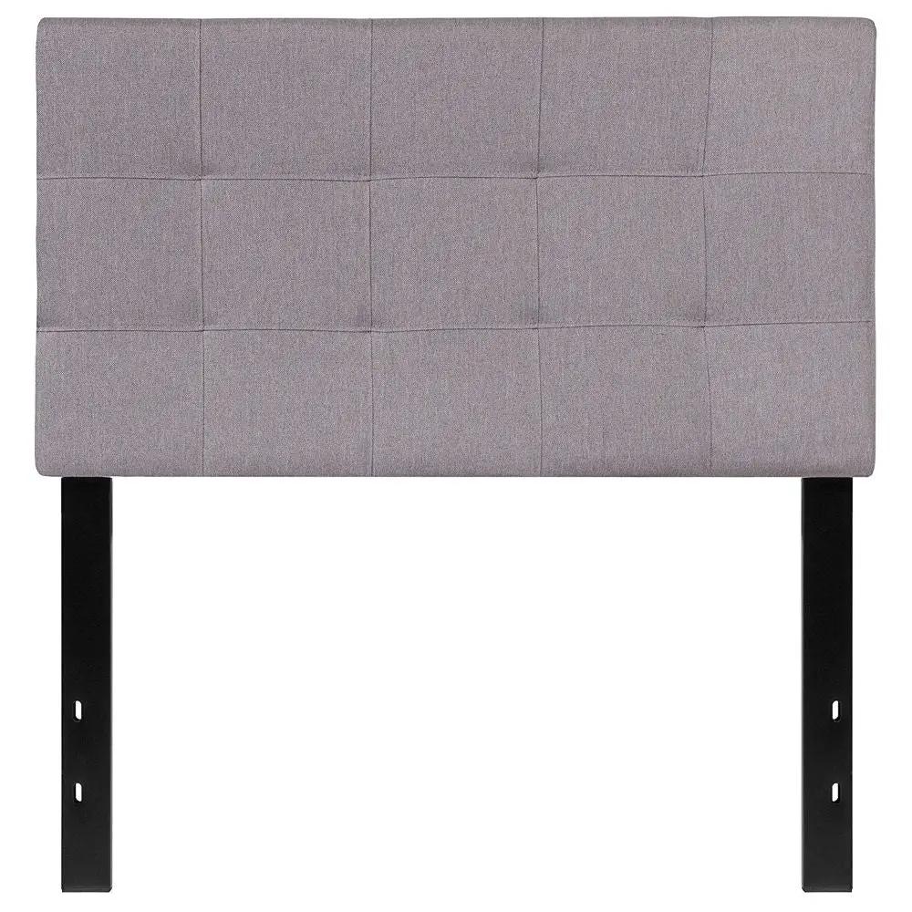Twin size Modern Light Grey Fabric Upholstered Panel Headboard by HomePacific