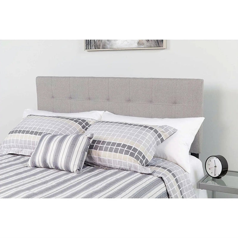 Twin size Modern Light Grey Fabric Upholstered Panel Headboard by HomePacific