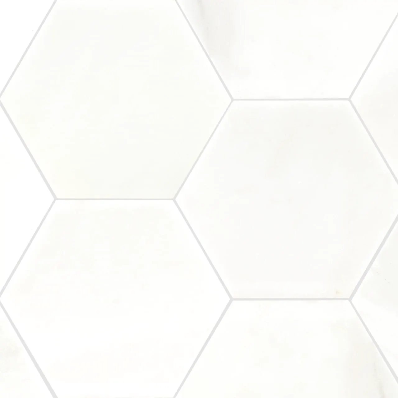 Greecian White 8" Hexagon Polished Marble Mosaics close up