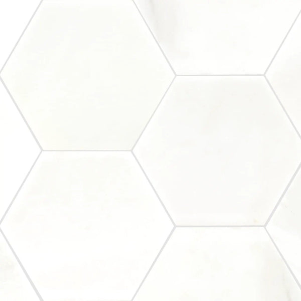 Greecian White 8" Hexagon Polished Marble Mosaics