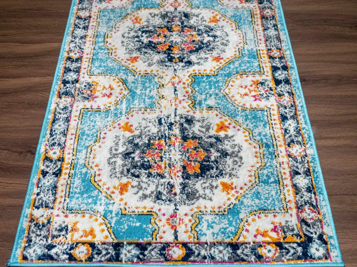 Tigried Turquoise 2308 Area Rug - Clearance, photo 5 of 8