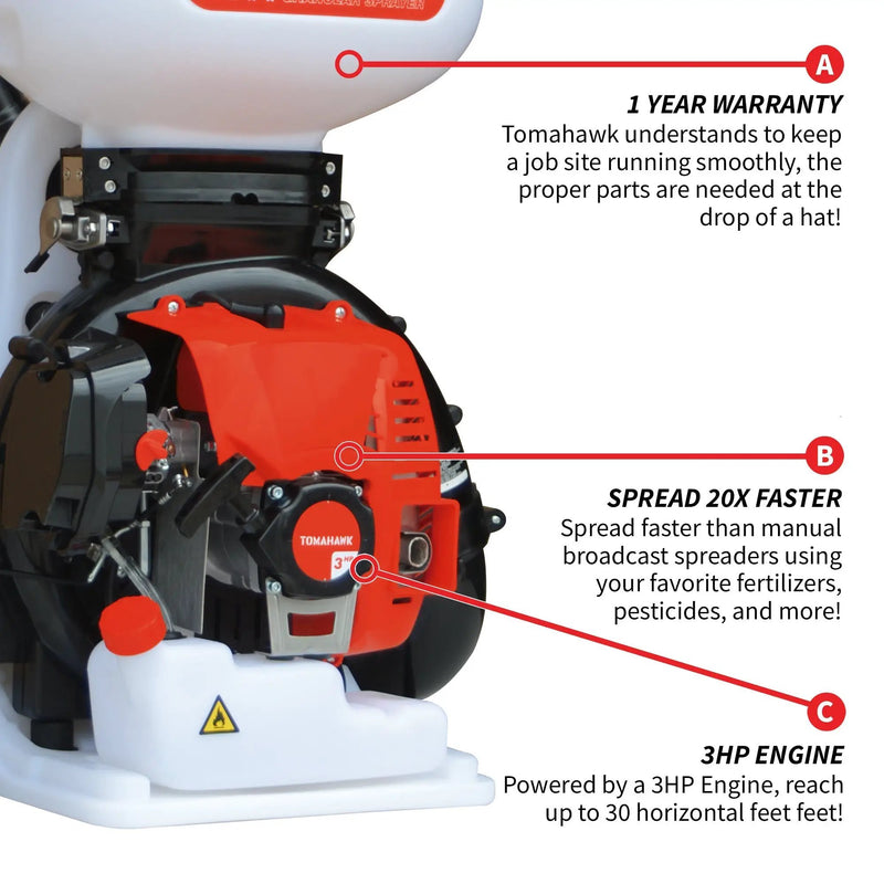 4 Gal Motorized Fertilizer Spreader Broadcast Lawn Seed Ice Melt Salt by Tomahawk Power