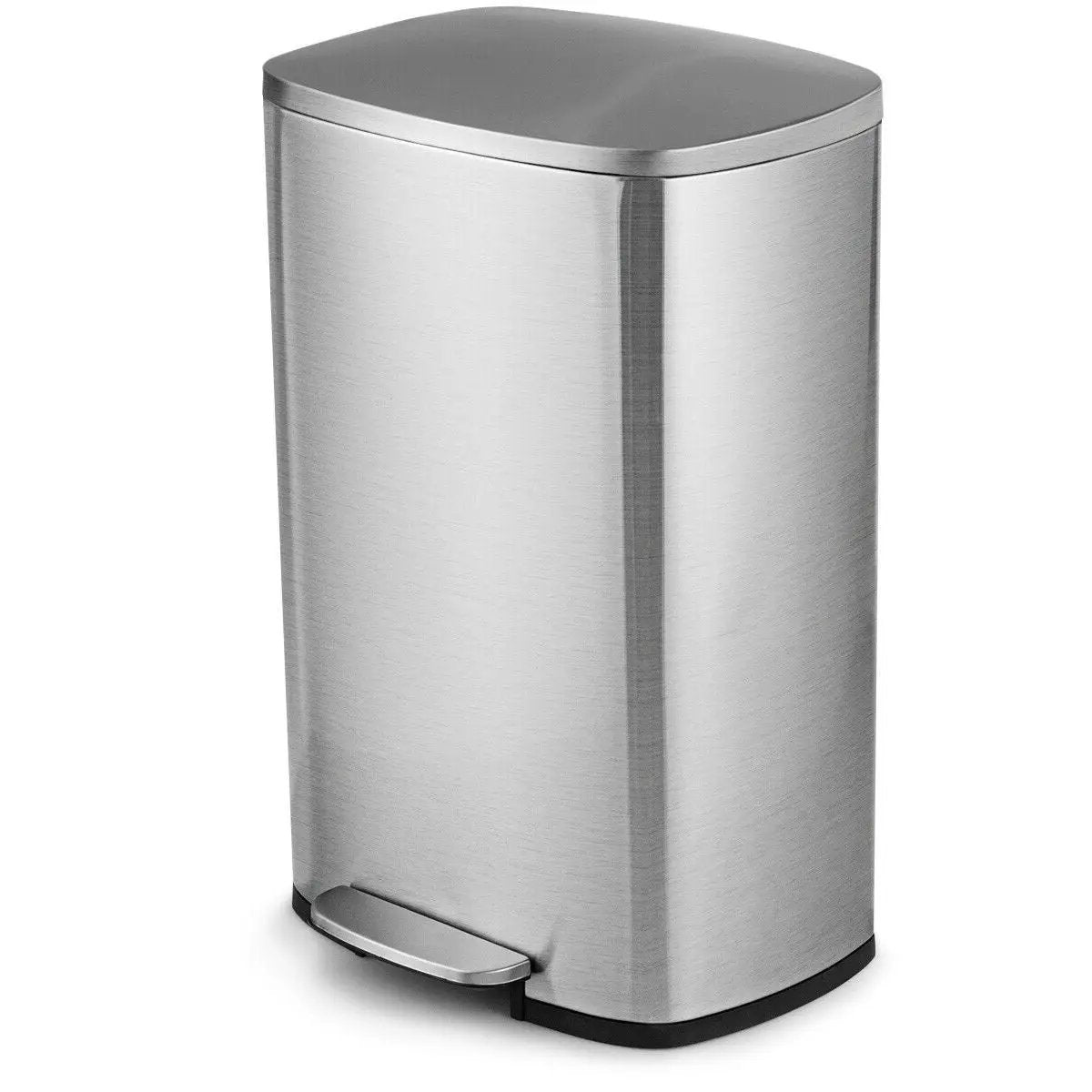 13-Gallon Modern Stainless Steel Kitchen Trash Can with Foot Step Pedal Design by HomePacific