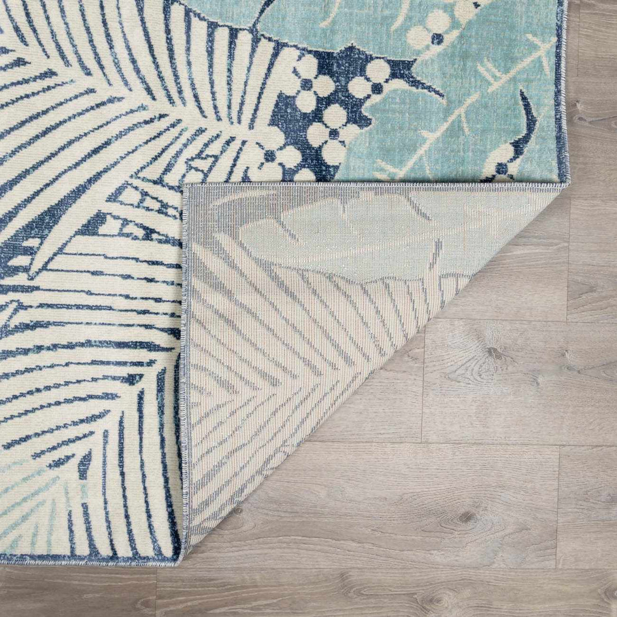 Thebarton Coastal Blue Palm Outdoor Area Rug, photo 7 of 17