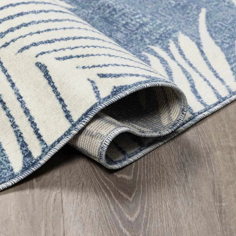 Thebarton Coastal Blue Palm Outdoor Area Rug by Boutique Rugs
