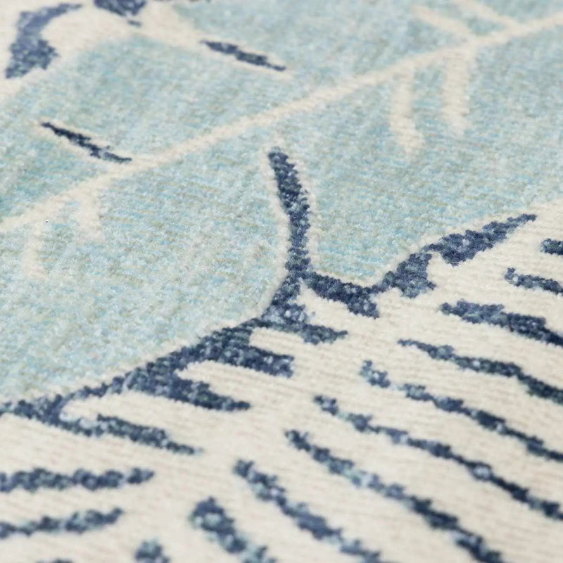 Thebarton Coastal Blue Palm Outdoor Area Rug by Boutique Rugs