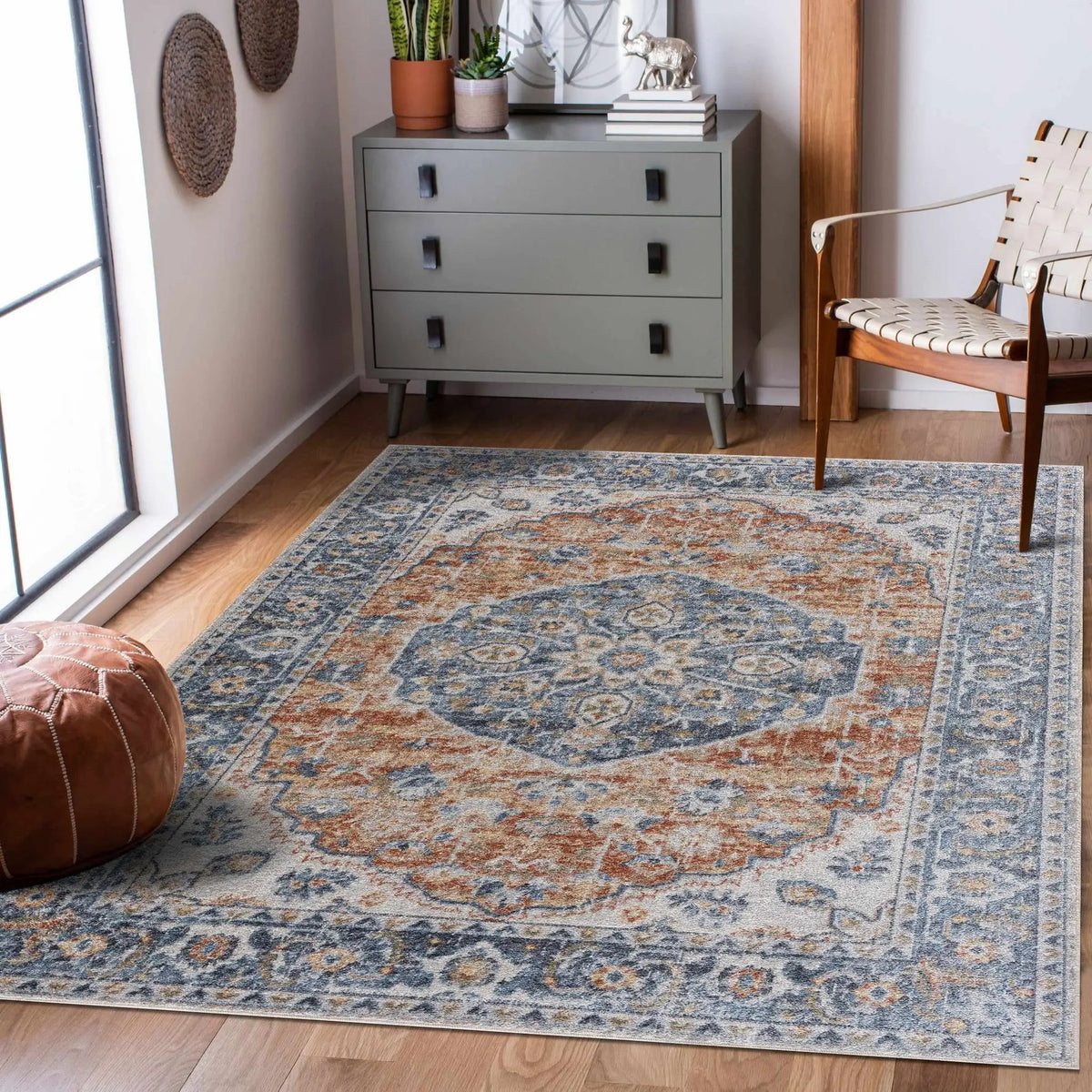 Rust Hiti Washable area rug - Clearance, photo 2 of 8