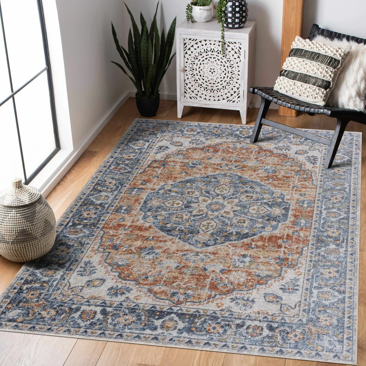 Rust Hiti Washable area rug - Clearance, photo 3 of 8