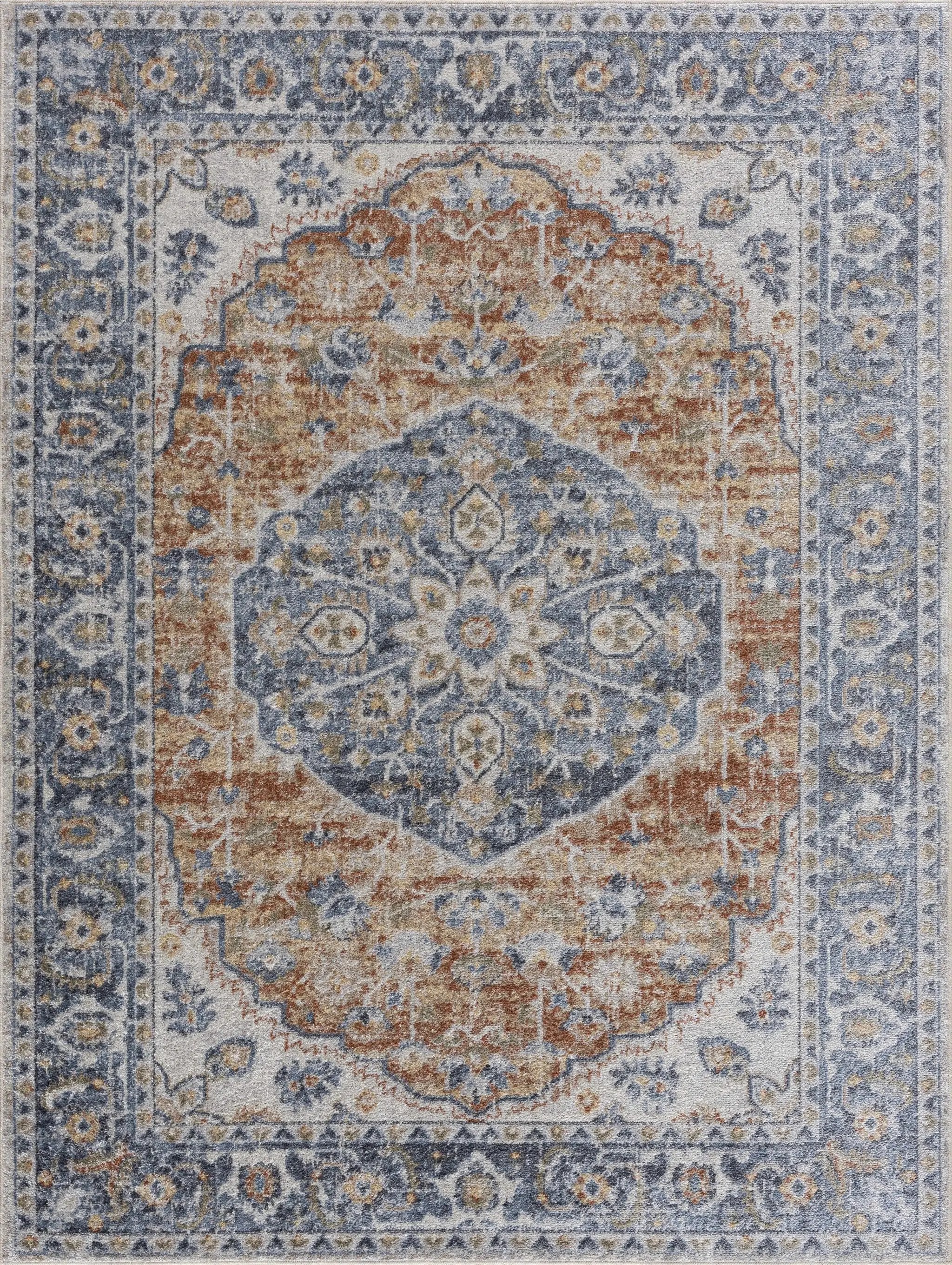 Rust Hiti Washable area rug - Clearance by Boutique Rugs