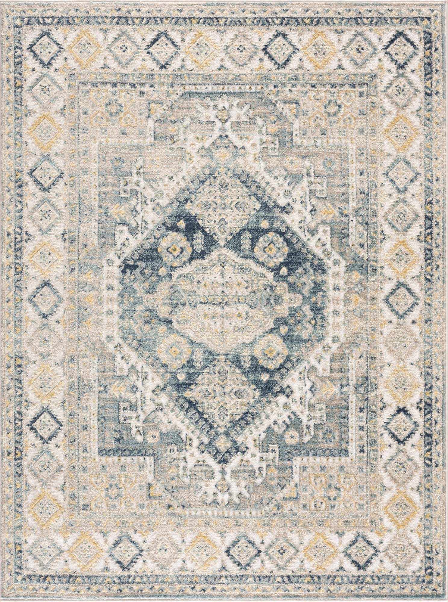 Brend Blue Medallion Area Rug by Hauteloom