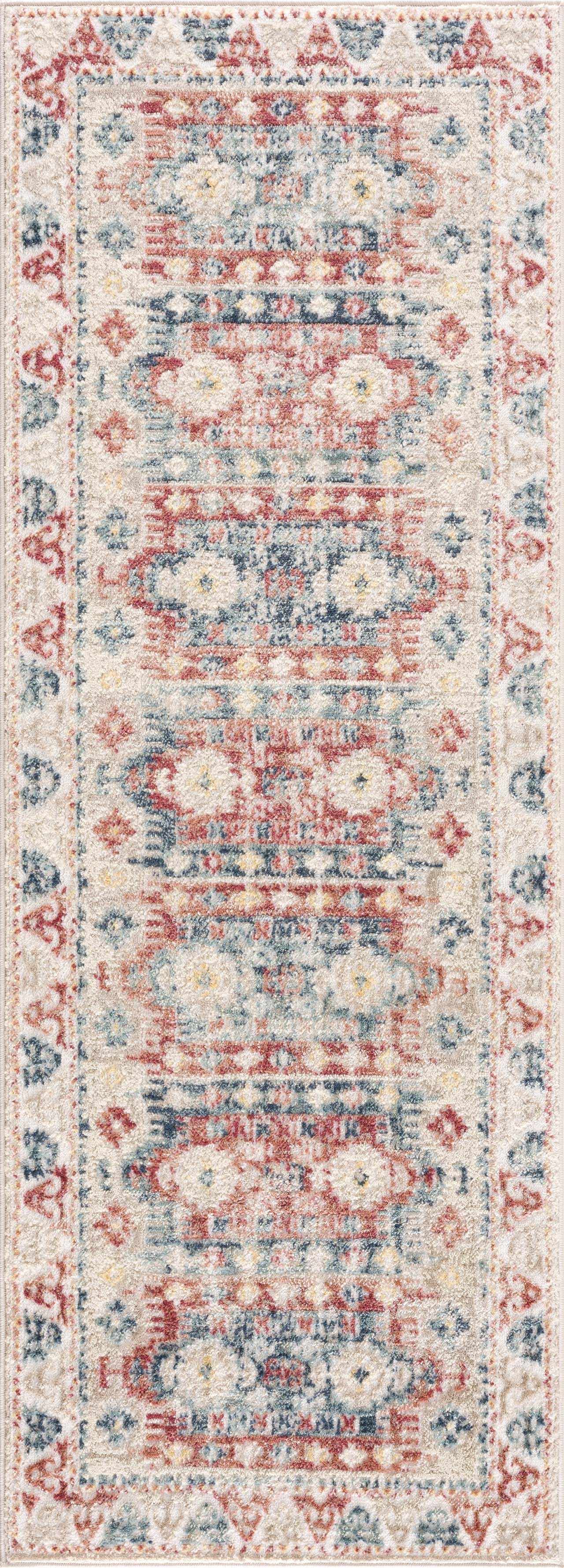 Bindi Blue & Rose Area Rug by Hauteloom