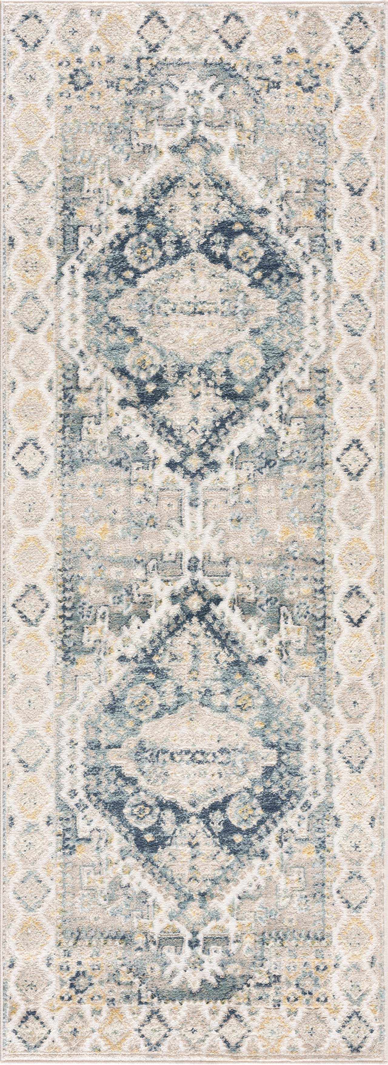 Brend Blue Medallion Area Rug - Clearance by Boutique Rugs