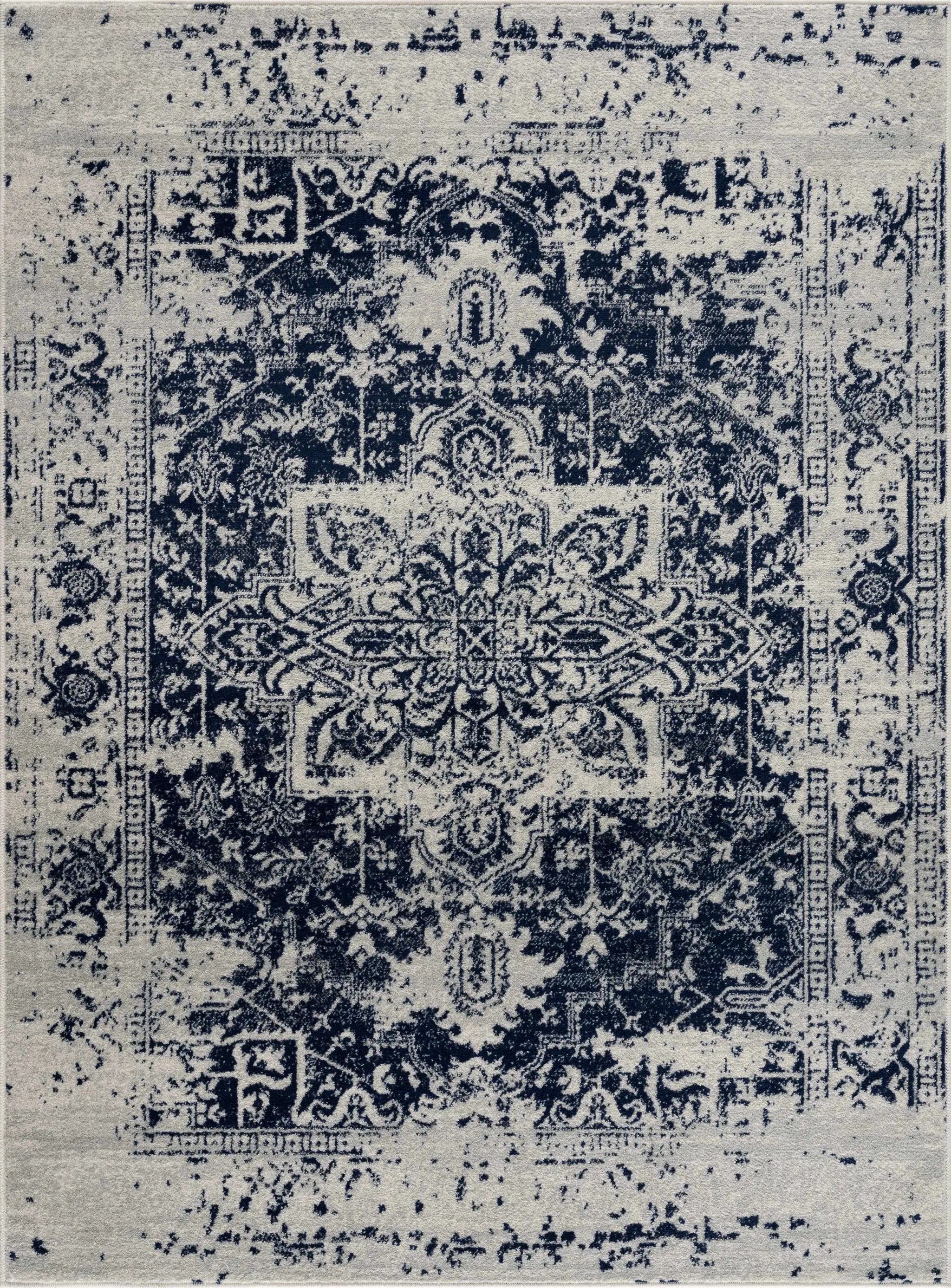 Rachel Navy Area Rug by Hauteloom
