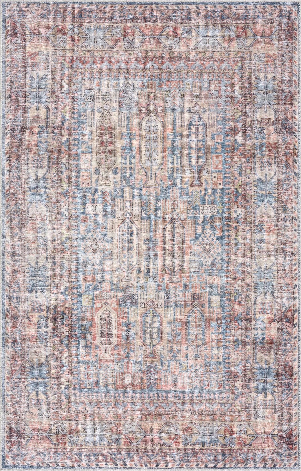 Burnt Orange Holi-2300 Washable Area Rug, photo 3 of 9