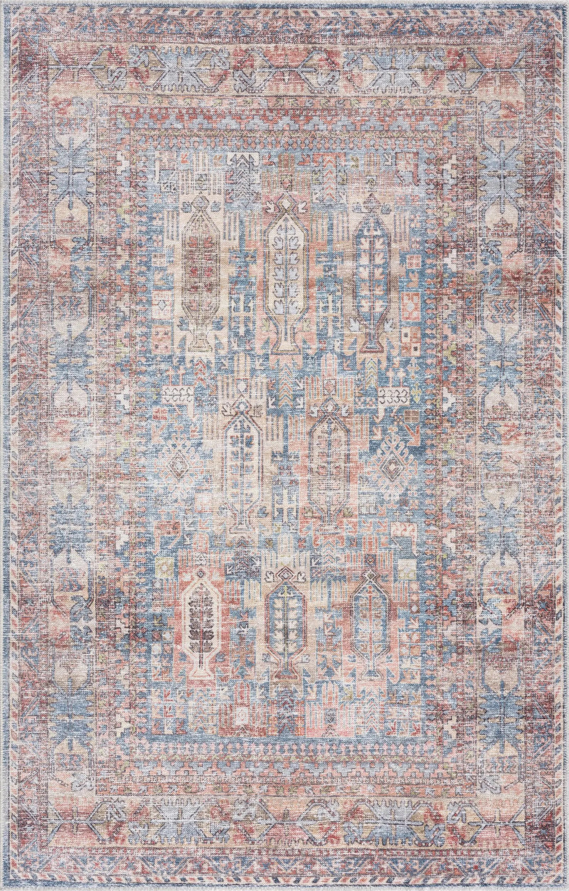 Burnt Orange Holi-2300 Washable Area Rug by Hauteloom