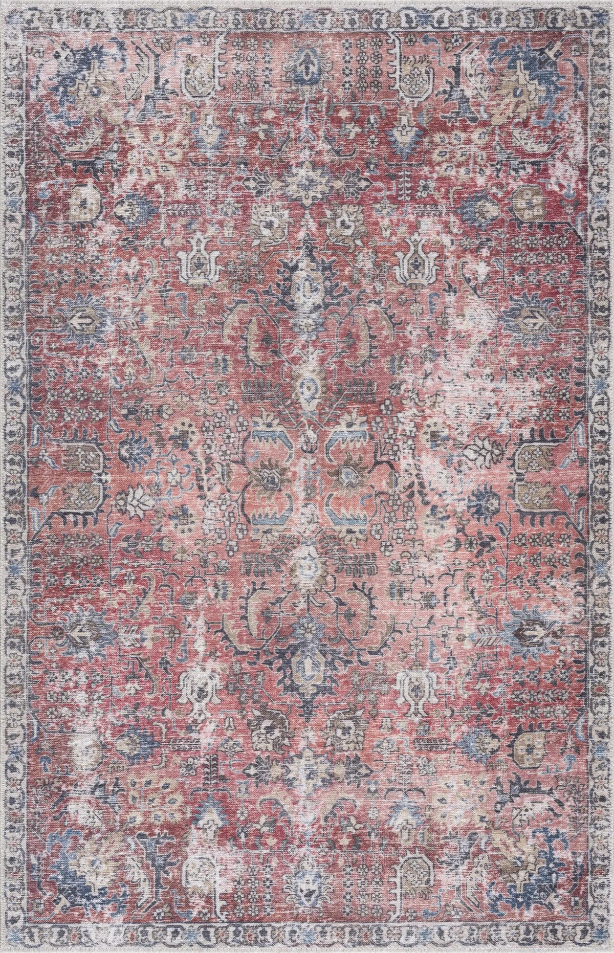 Burgundy Holi-2303 Washable Area Rug, photo 2 of 19