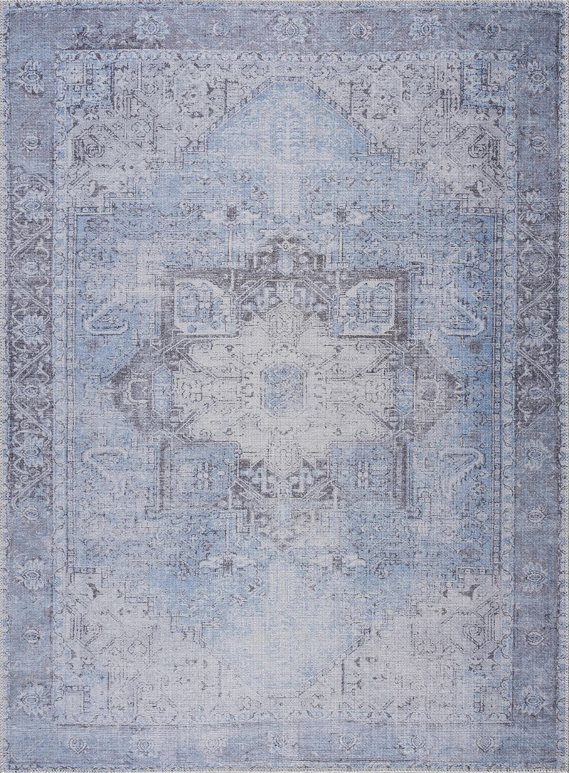 Aqua Rosman Washable Area Rug by Hauteloom