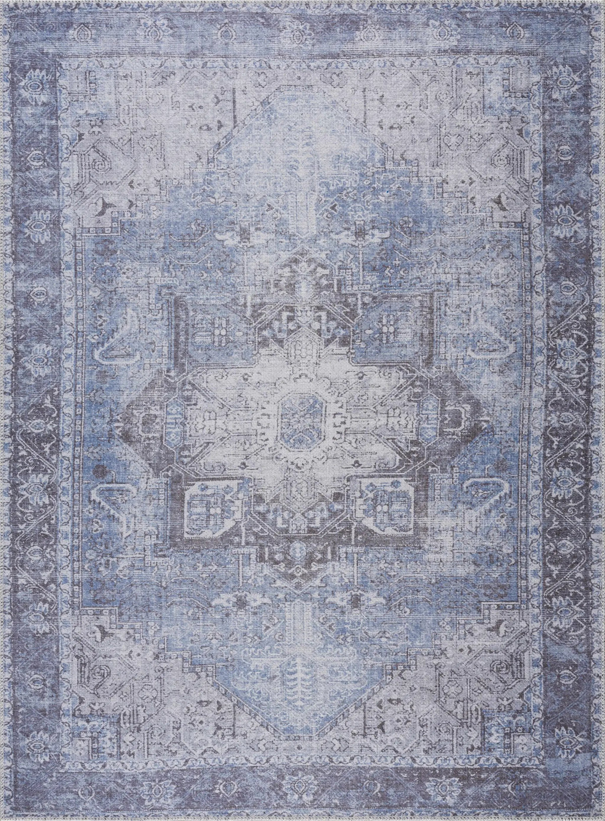 Rosman Blue Washable Area Rug, photo 2 of 12