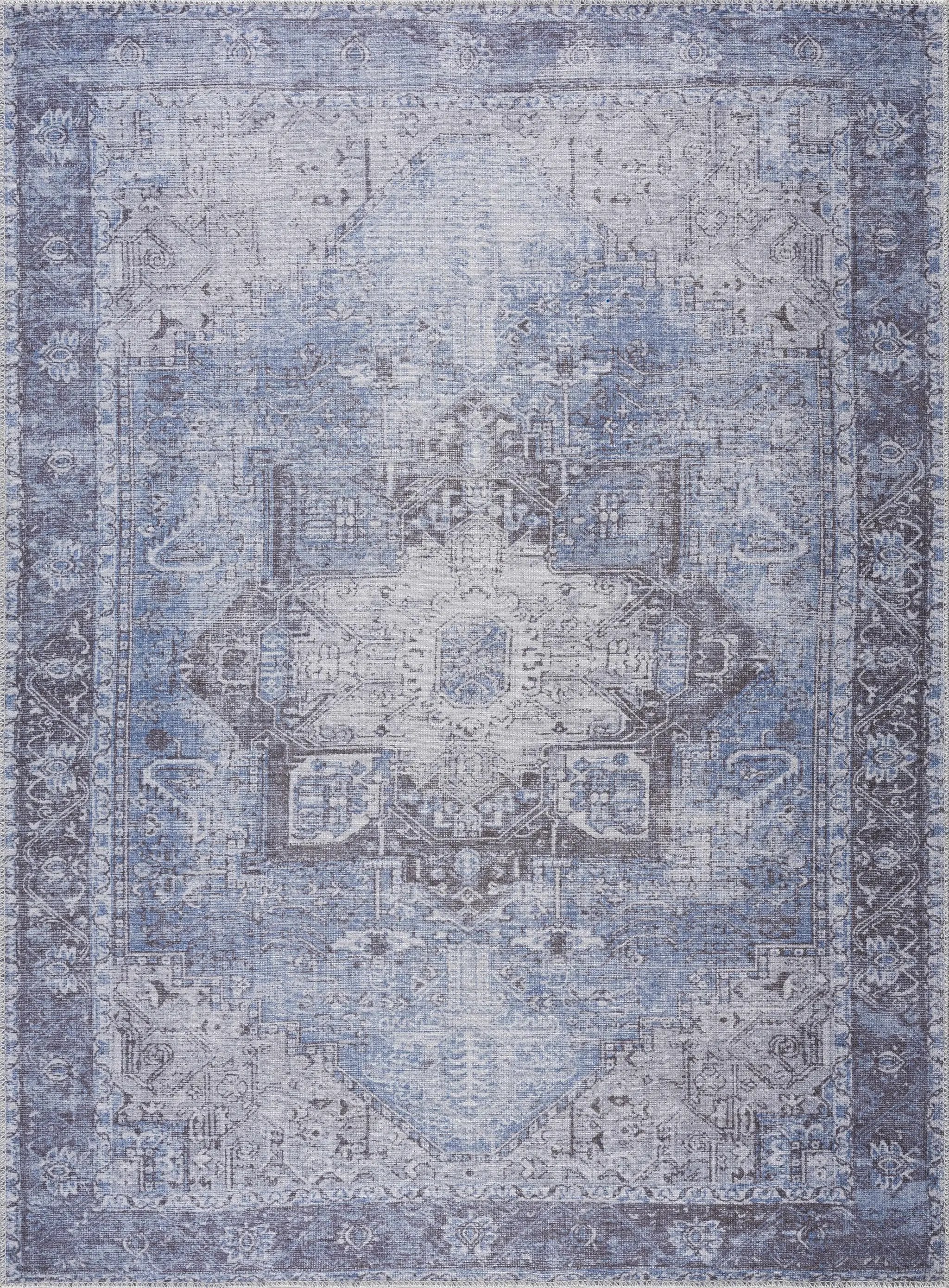 Rosman Blue Washable Area Rug by Hauteloom