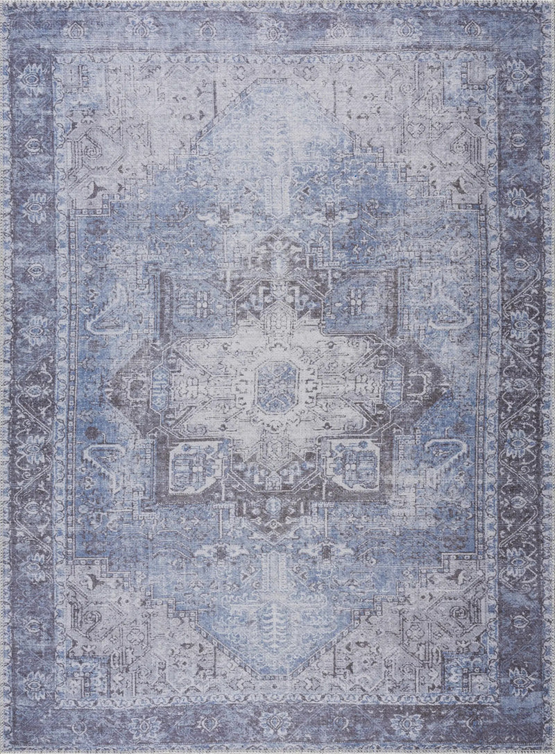 Rosman Blue Washable Area Rug by Hauteloom