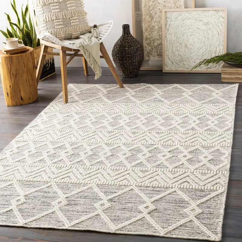 3-ft. x 5-ft. Hand Woven Wool Blend Grey Beige Ivory Persian Style Area Rug by HomePacific