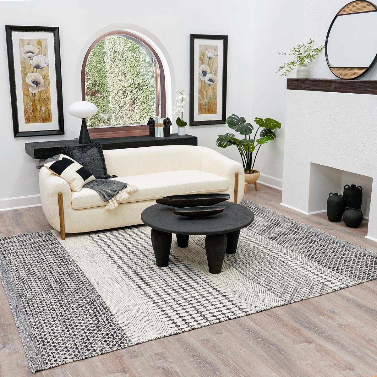 Tideswell Scandi Boho Wool Carpet, installed in a room